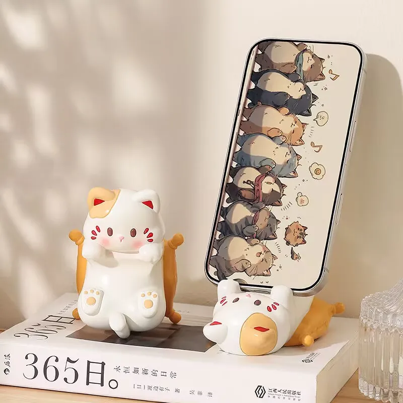 Desk Setup Decor - Cute Cartoon Cat Desktop Ornaments, Phone