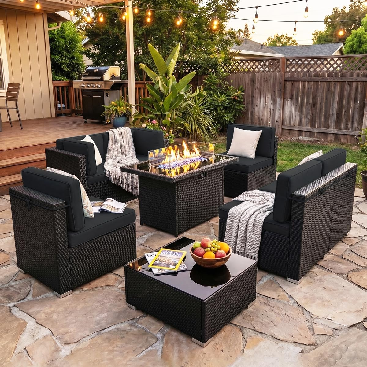 Desk Setup Minimalist - 8 Pieces Patio Furniture Set with