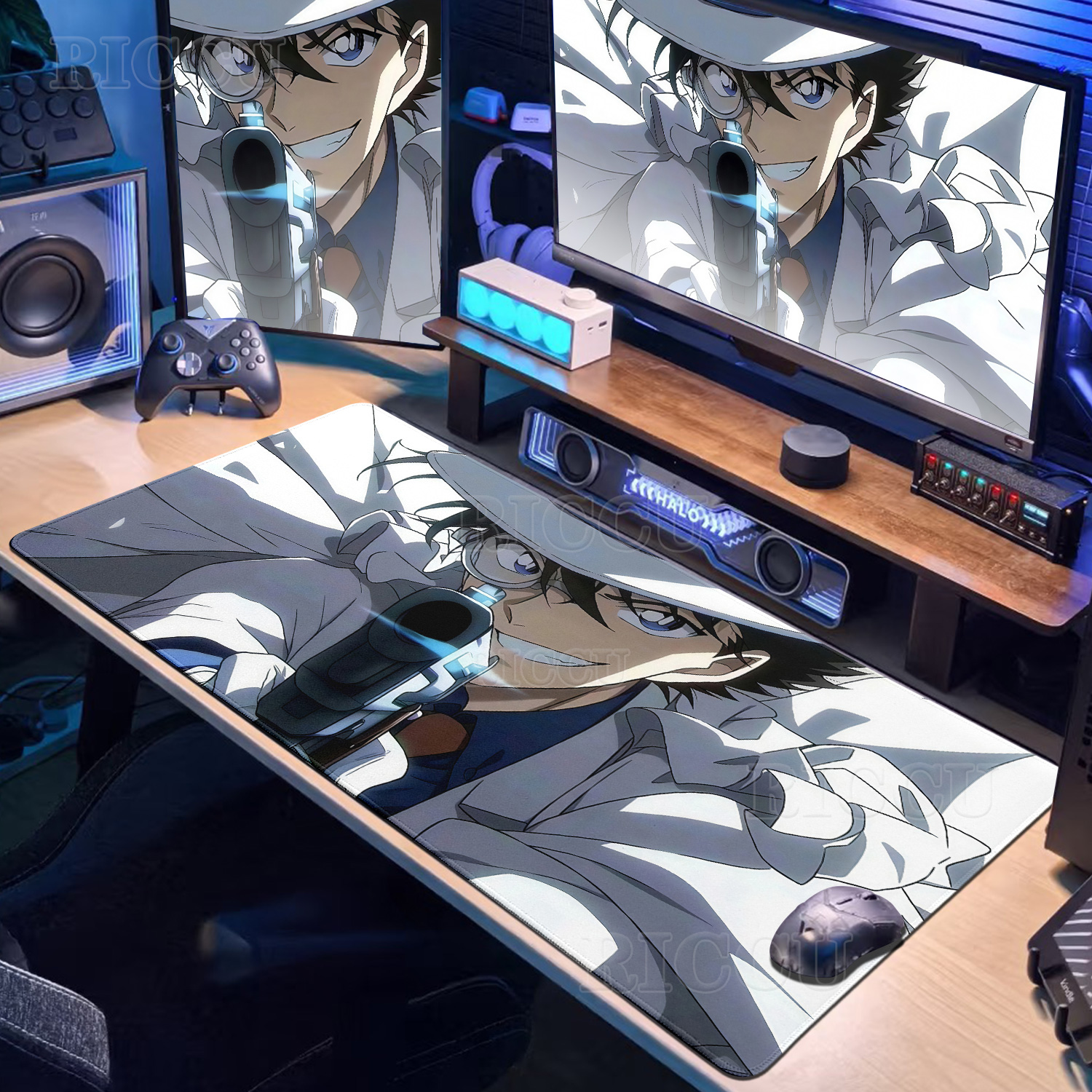 Desk Setup Laptop And Pc - Anime D-Detective Conan Mouse Pad Computer