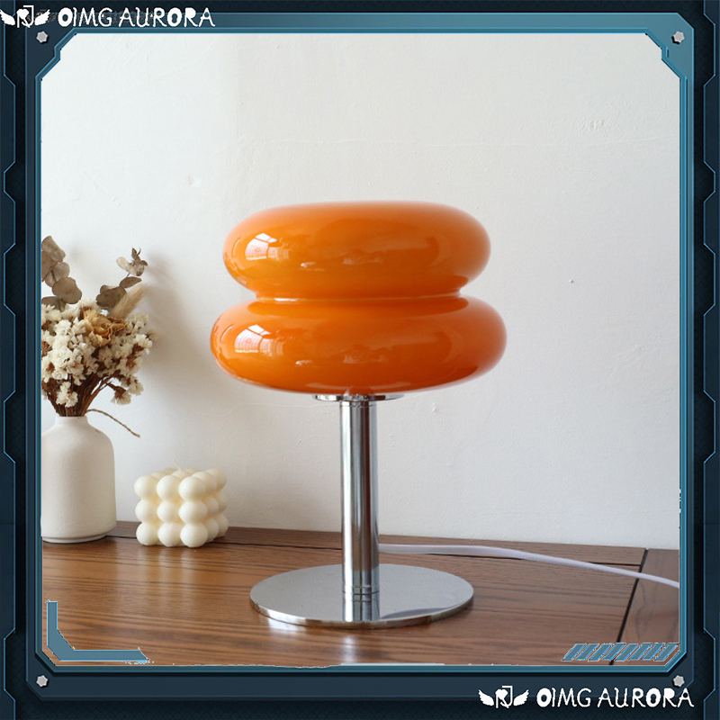 Desk Setup Girl - Macaron Glass Table Lamp Trichromatic Dimming