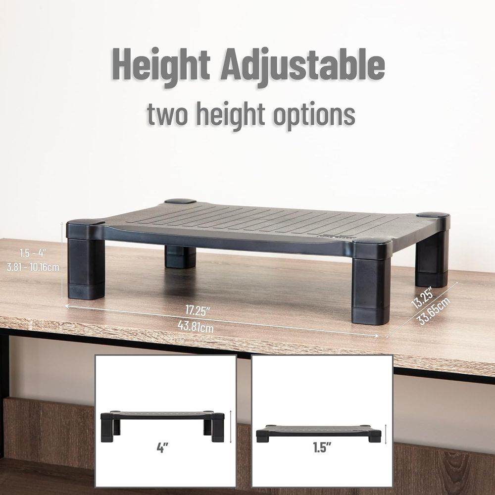Adjustable Height Monitor Stan - Monitor Riser Wood review and price