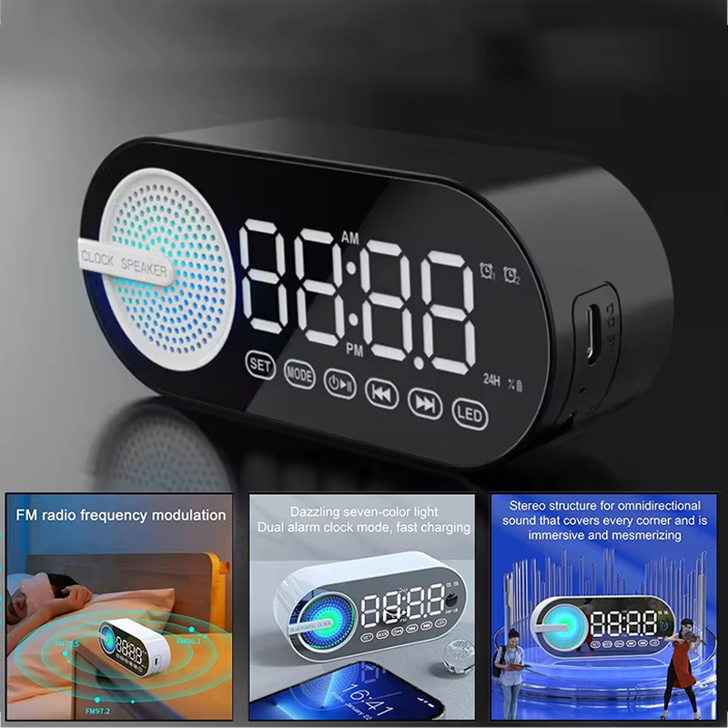 USB Charging FM Radio Alarm Cl - Desk Setup Speakers review and price