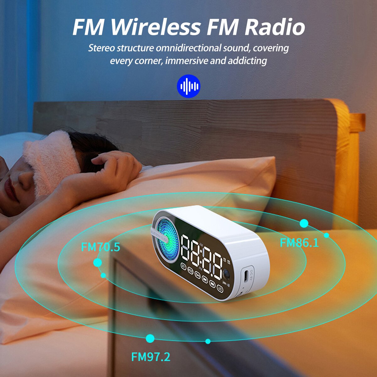 USB Charging FM Radio Alarm Cl - Desk Setup Speakers review and price