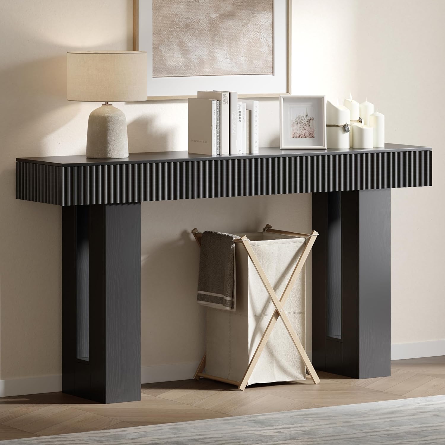 63-Inch Long Entryway Console  - Desk Setup Minimalist review and price