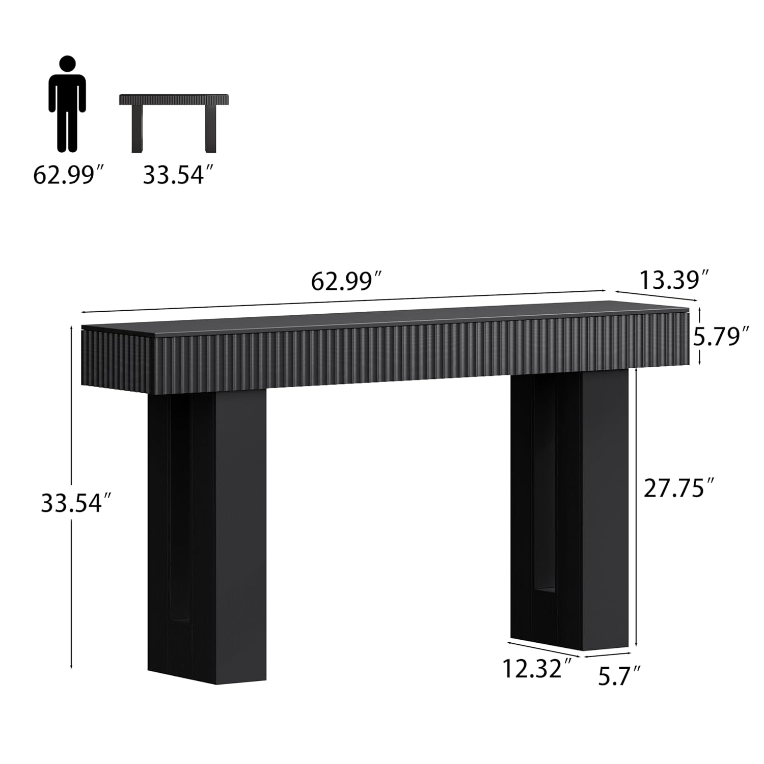 63-Inch Long Entryway Console  - Desk Setup Minimalist review and price