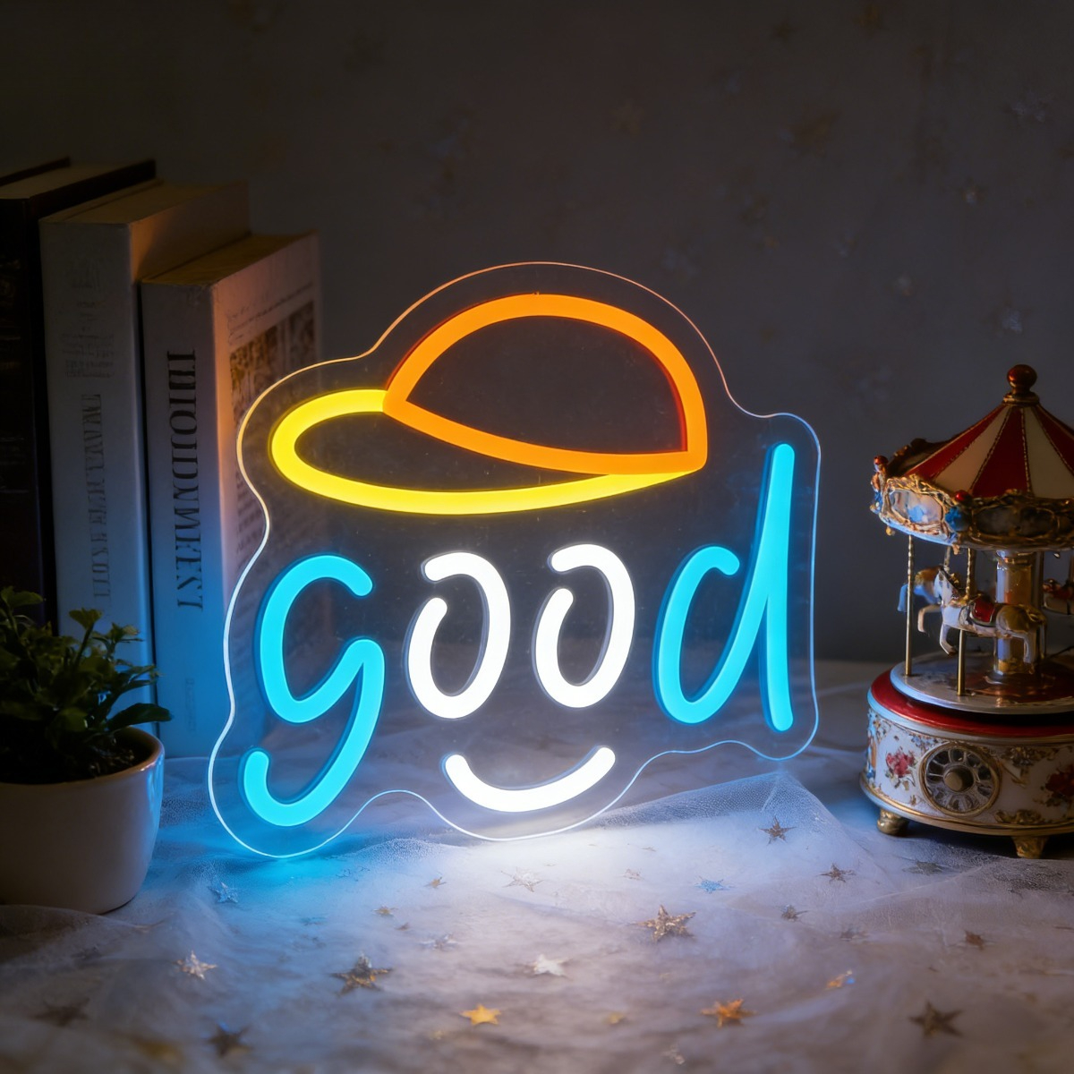 Good Vibes Neon Sign LED USB R - Desk Room Setup review and price