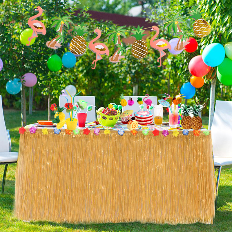 Straw Color Luau Grass Table S - Desk Setup Girl review and price