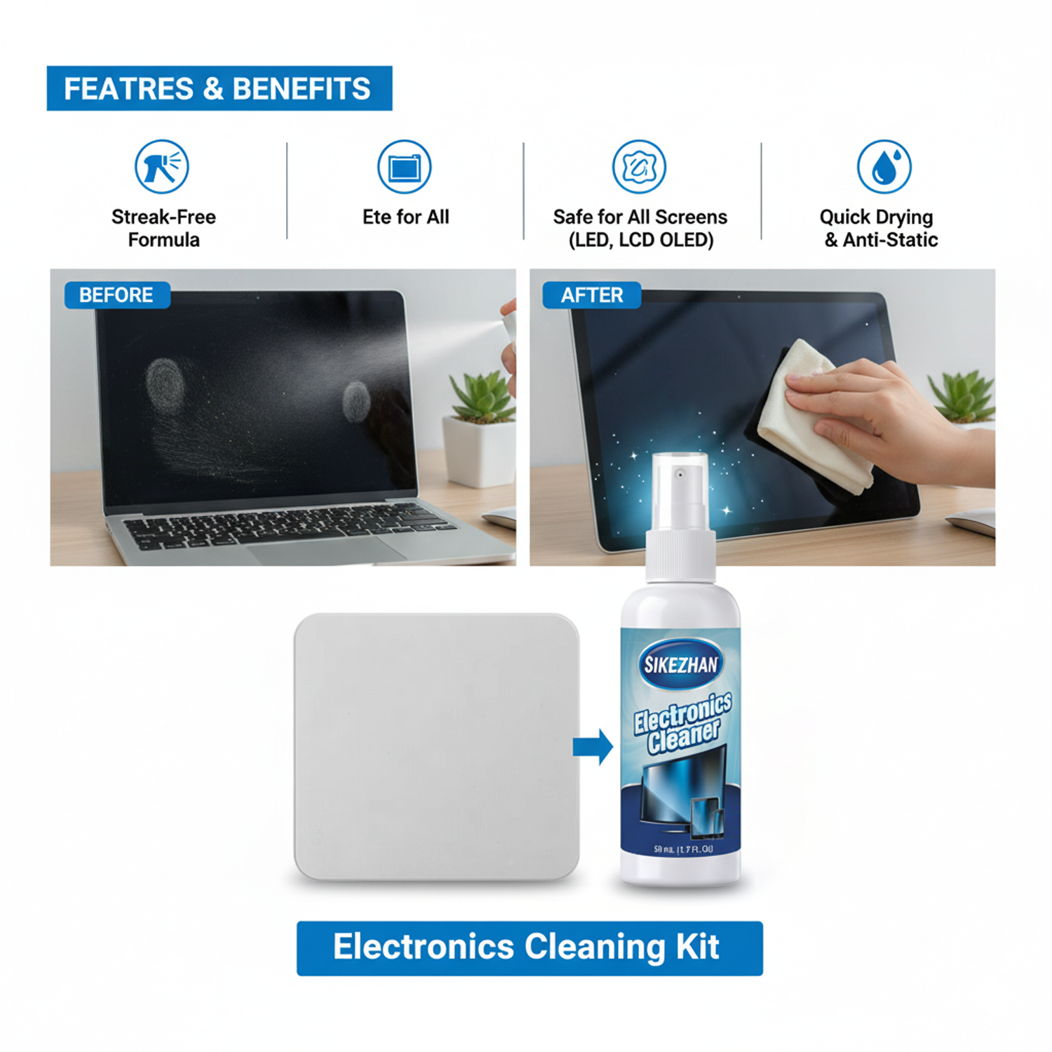 Screen Cleaner Spray & Microfi - Monitor Cleaning Kit review and price