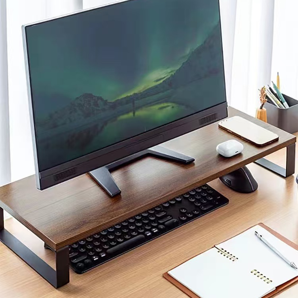 Wood Monitor Stand Riser, Mult - Monitor Riser Wood review and price