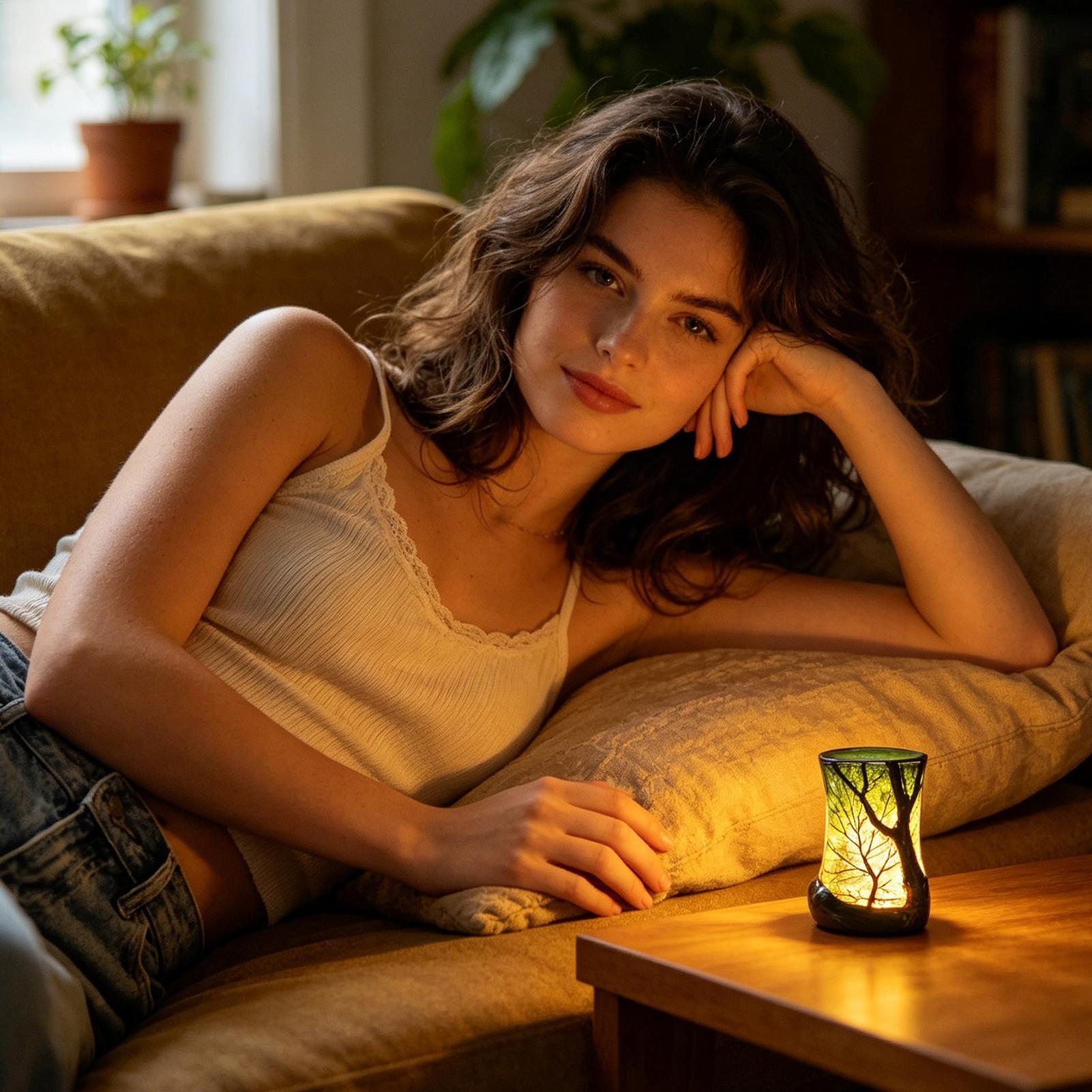 Bedside Table Lamp Forest Nigh - Desk Setup Room review and price