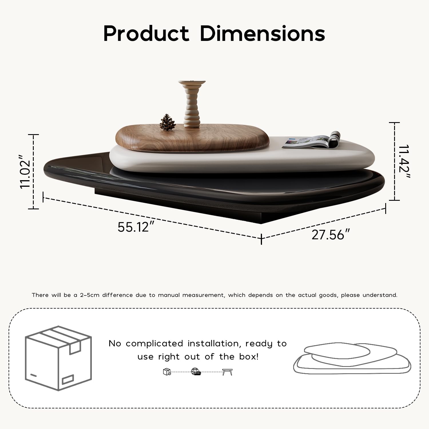 Modern Rotatable Wood Coffee T - Desk Setup Minimalist review and price