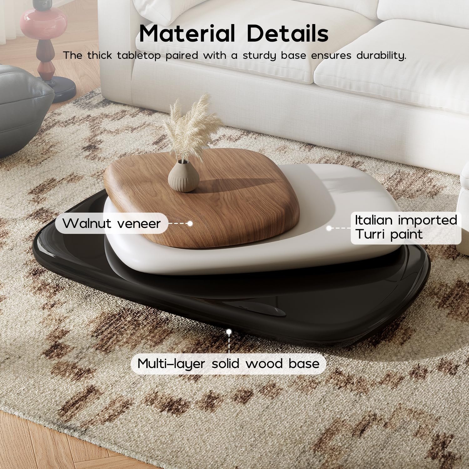 Modern Rotatable Wood Coffee T - Desk Setup Minimalist review and price