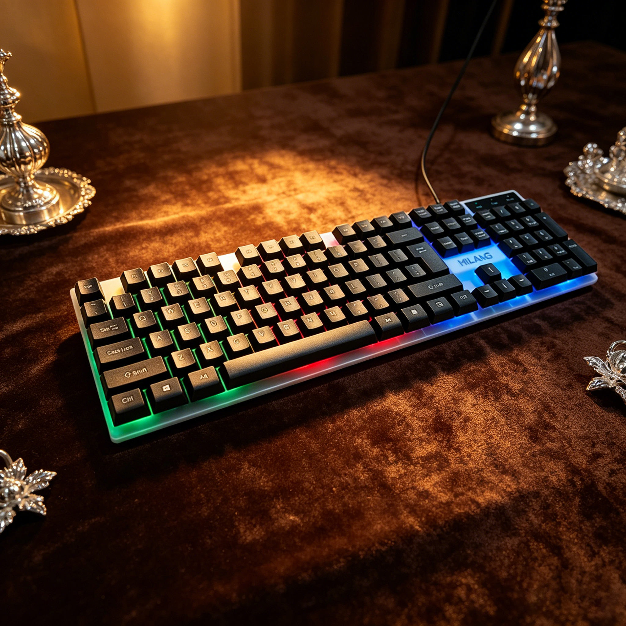 Wired RGB Backlit Keyboard Mou - Desk Setup Gaming And Work review and price