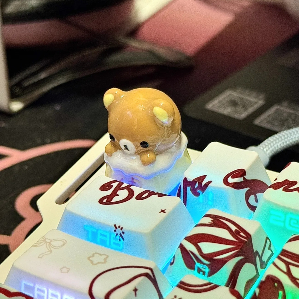 Kawaii Rilakkuma Keycaps Relax - Desk Setup Girl review and price