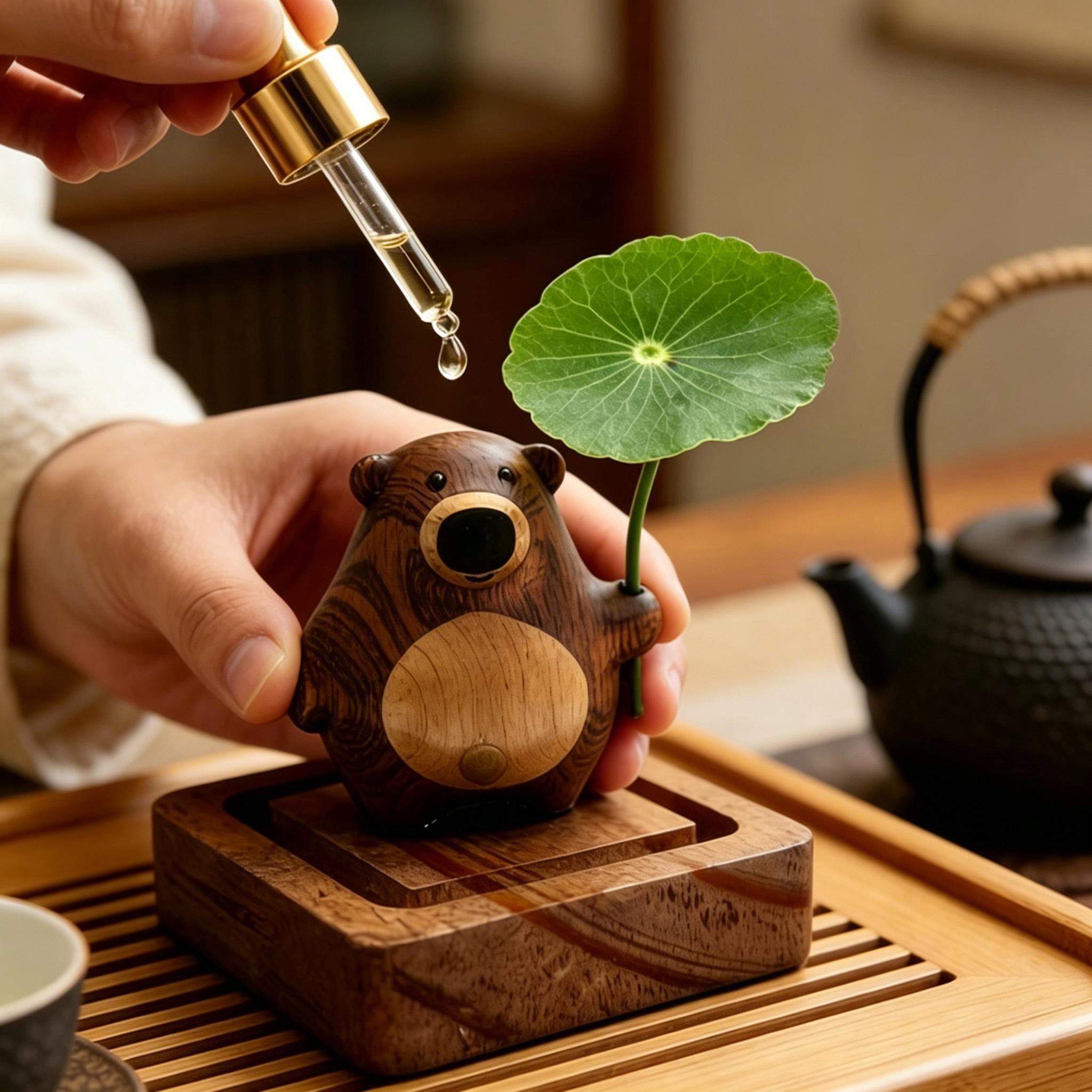 Cute Bear Aroma Diffuser Wood  - Desk Setup Essentials review and price