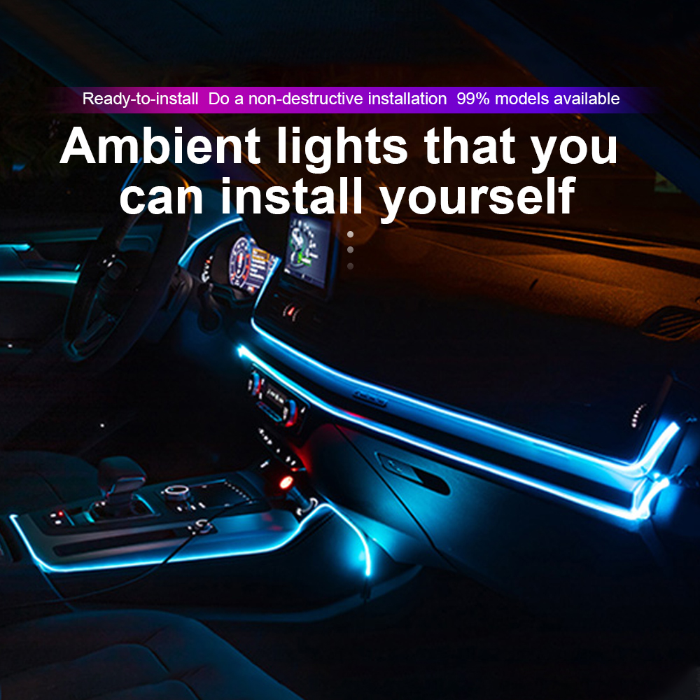 1/2/3/4/5M Rgb Neon Car Interi - Ambient Light Bar Usb review and price