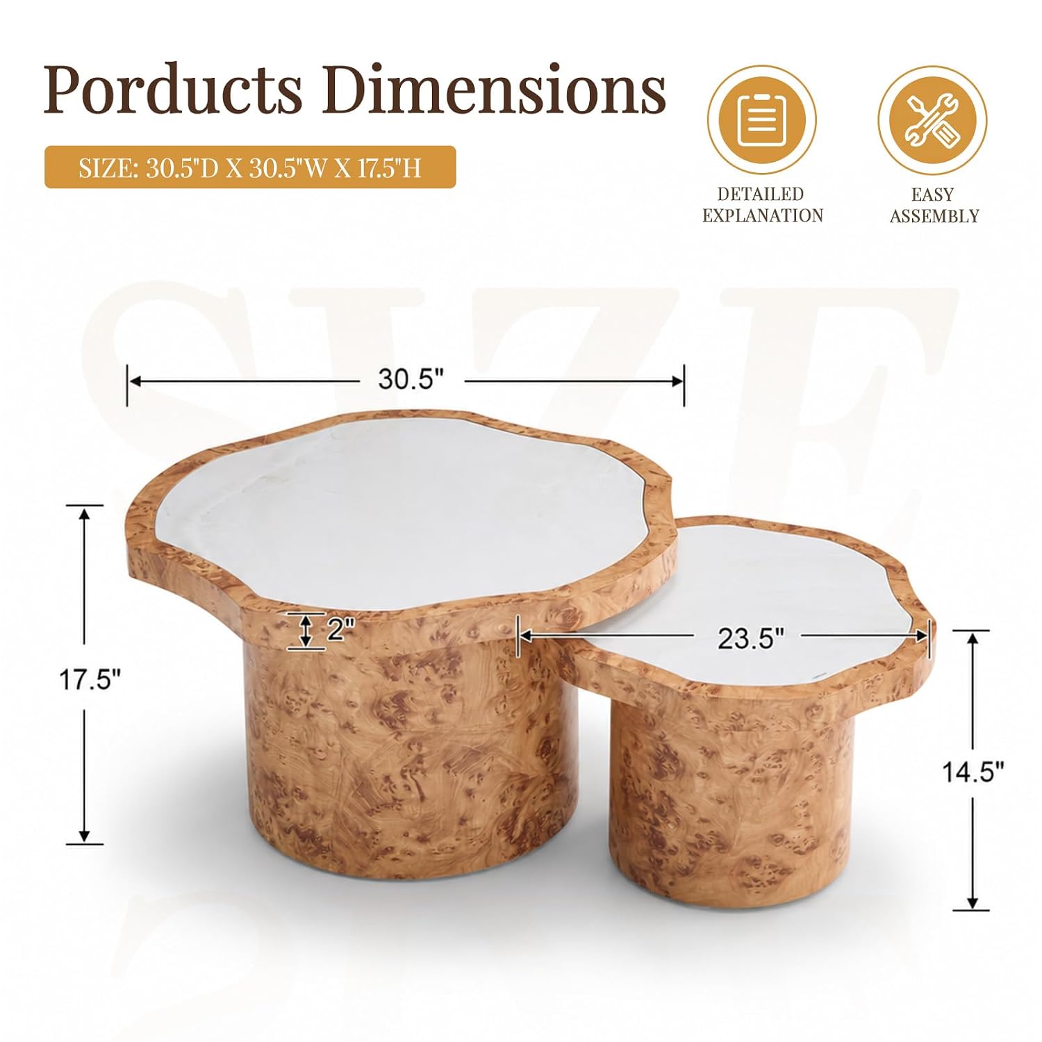 Nesting Coffee Table Set of 2, - Desk Setup Minimalist review and price