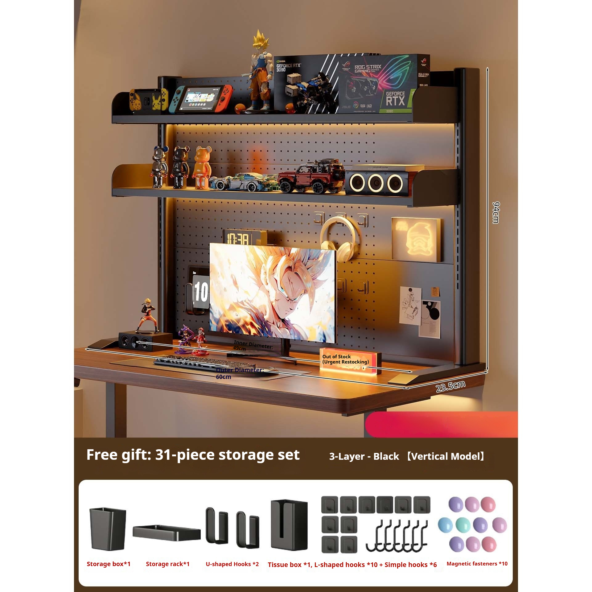 Clamp on Desk Shelf with Pegbo - Desk Setup Organizer review and price