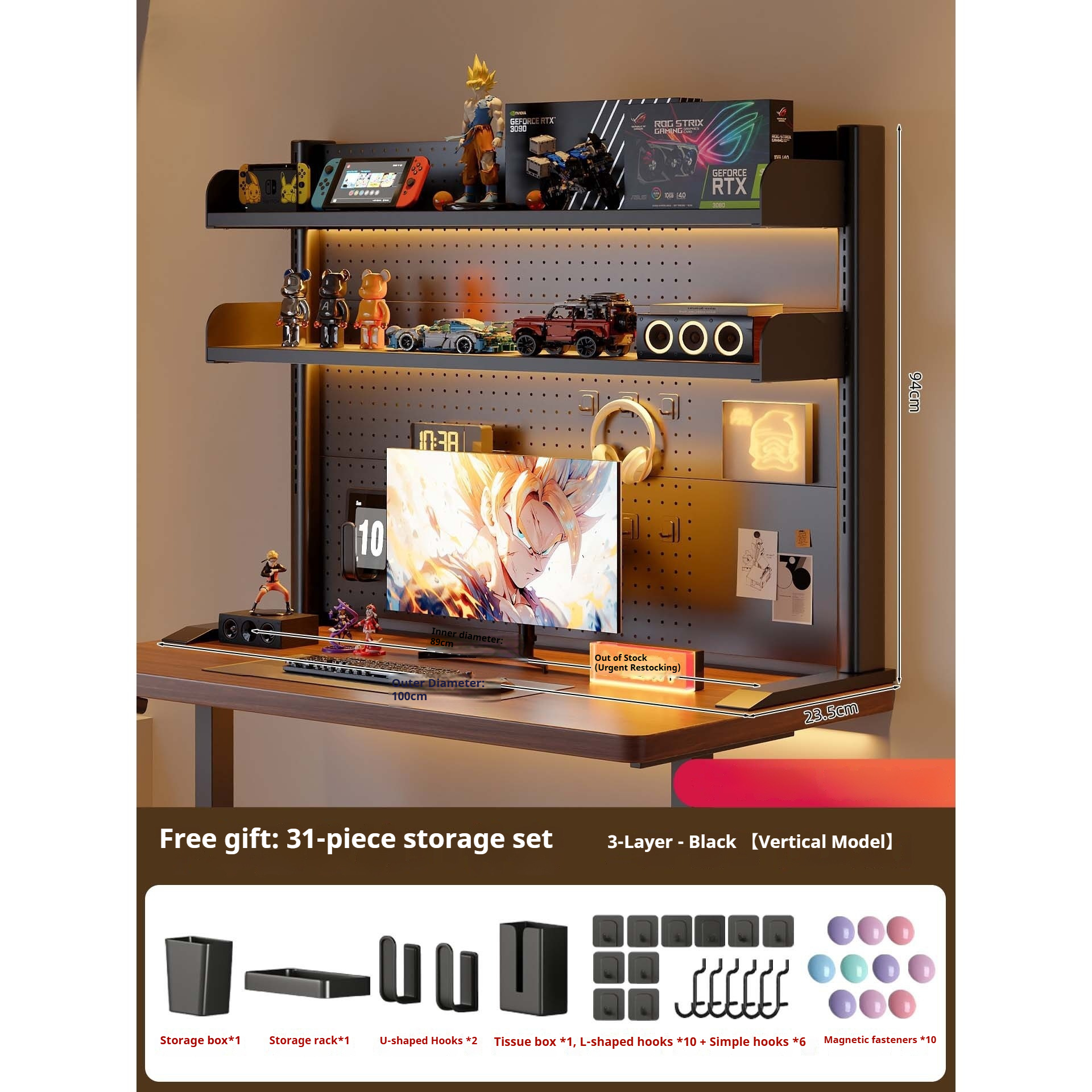 Clamp on Desk Shelf with Pegbo - Desk Setup Organizer review and price
