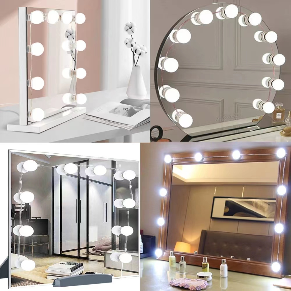 LED Light Paste Mirror Makeup  - Desk Setup Room review and price