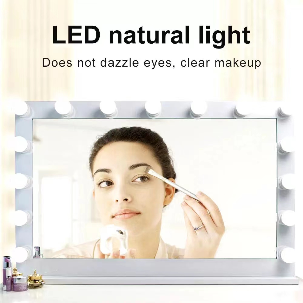 LED Light Paste Mirror Makeup  - Desk Setup Room review and price