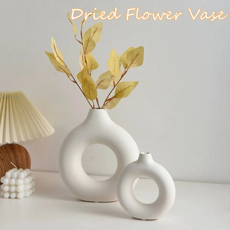 Creative Donut-Shaped Vase, No - Desk Setup Minimalist review and price