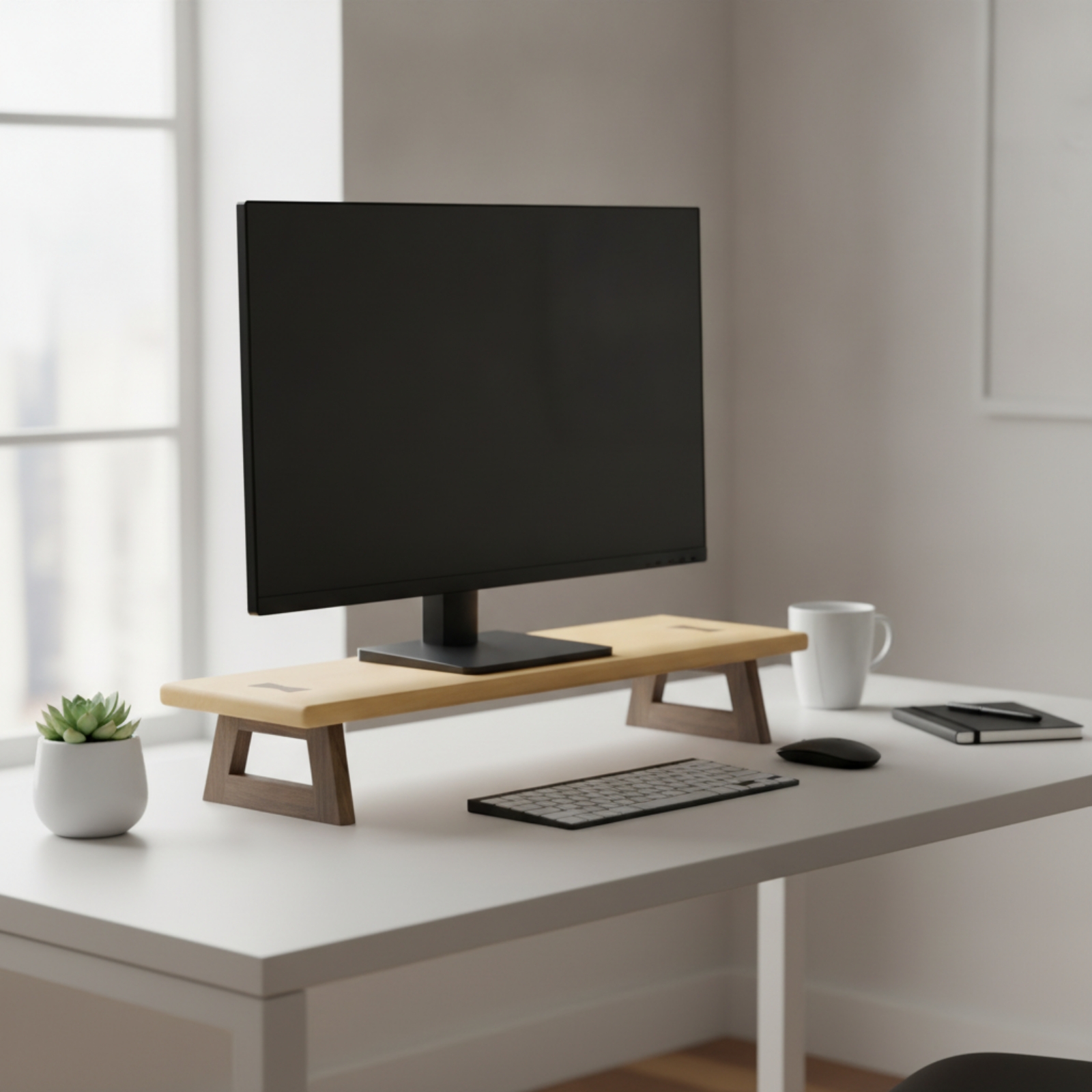 Monitor Stand with Wooden Legs - Monitor Riser Wood review and price