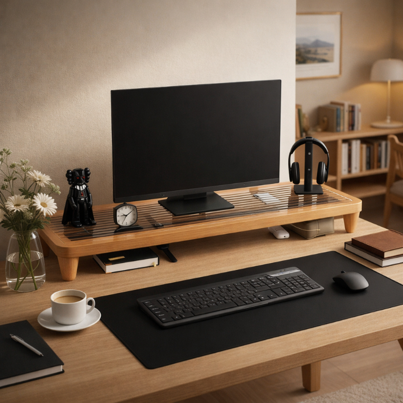 Desk Riser Monitor Stand with  - Monitor Riser Wood review and price