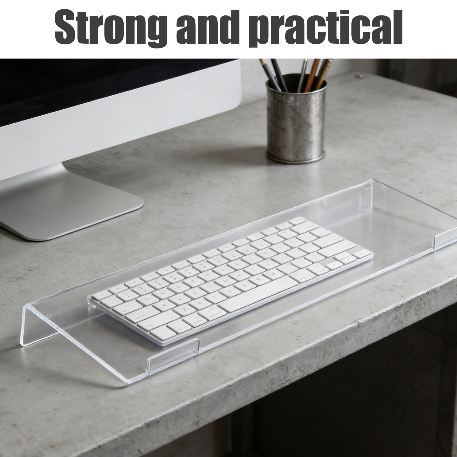 Adjustable Ergonomic Clear Acr - Desk Setup With Keyboard Tray review and price