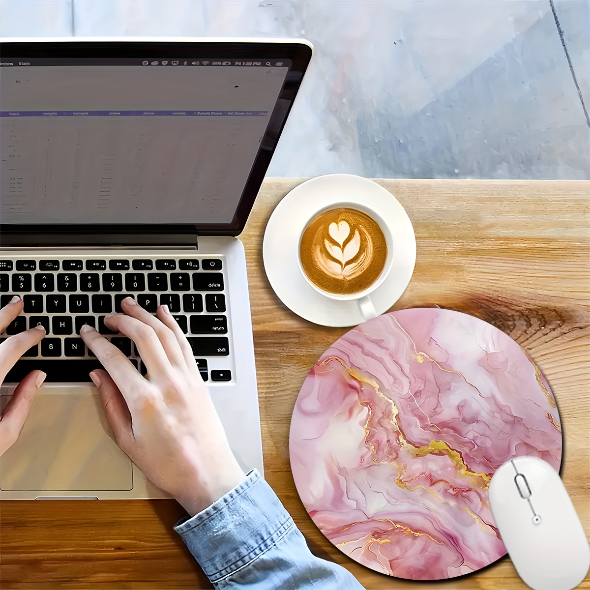 Pink Marble Mouse Pad PC Lapto - Desk Setup Laptop And Pc review and price