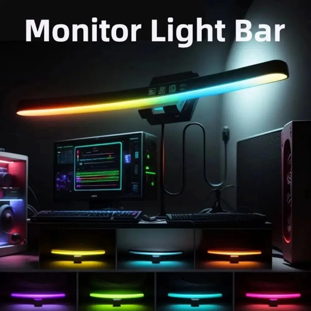 Curved Monitor Light Bar 3 Col - Desk Setup Room review and price