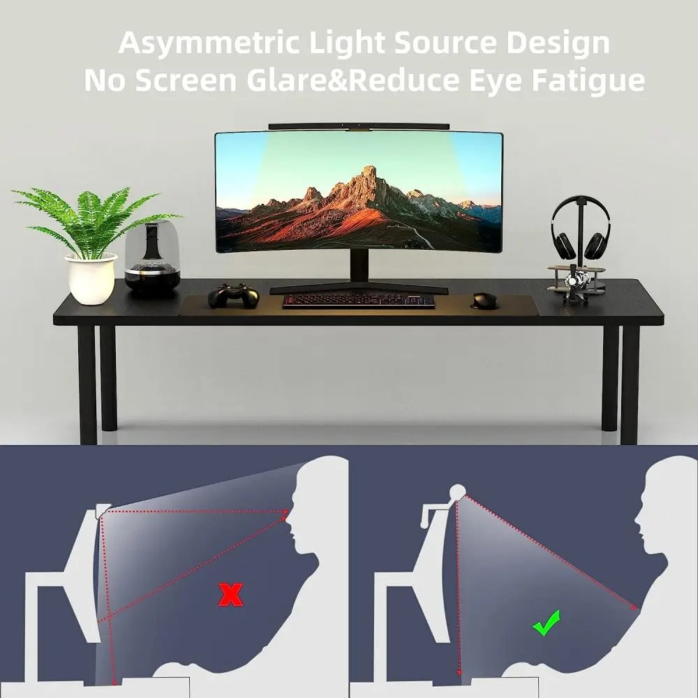 Curved Monitor Light Bar 3 Col - Desk Setup Room review and price