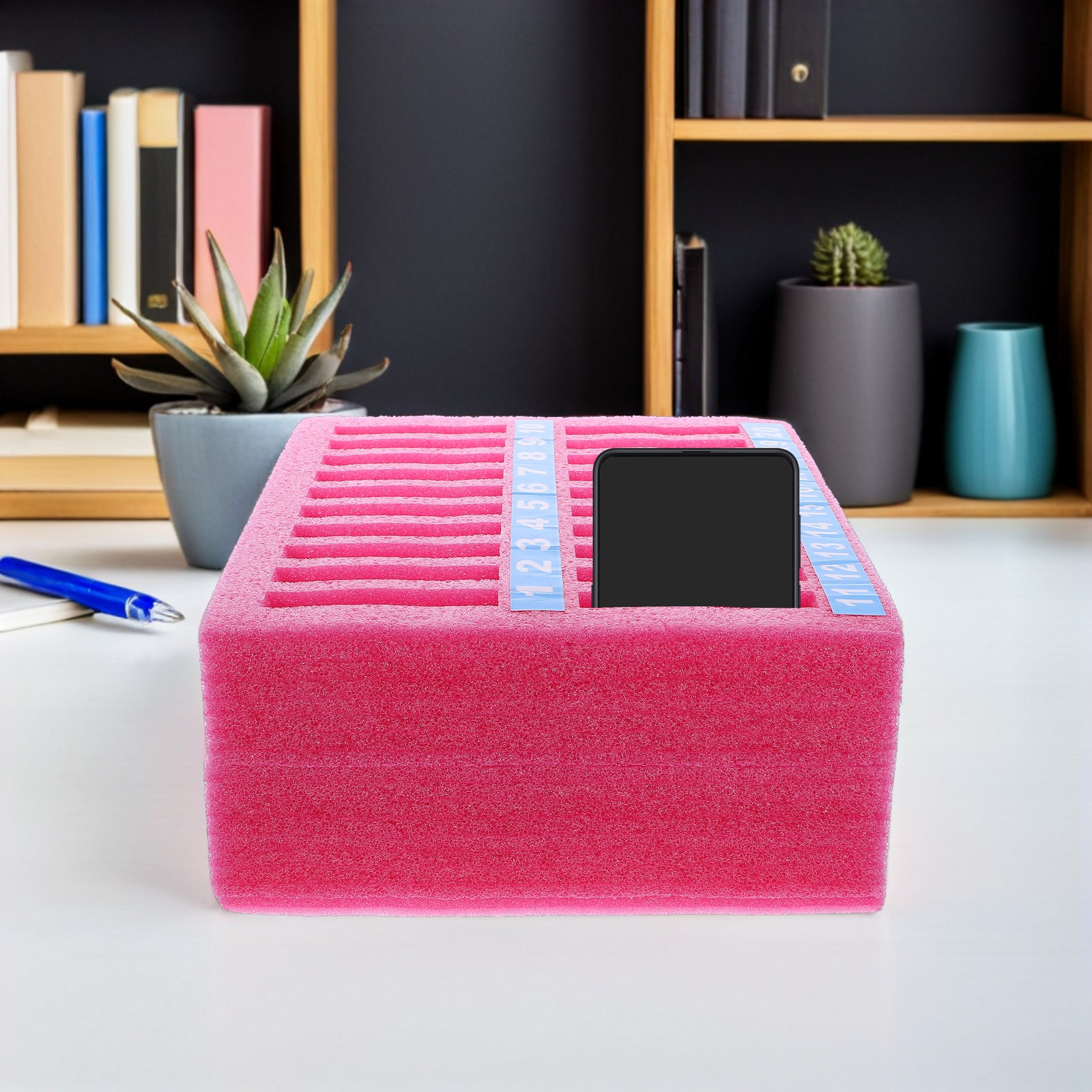 20 Grid Smartphone Storage Box - Desk Setup Room review and price