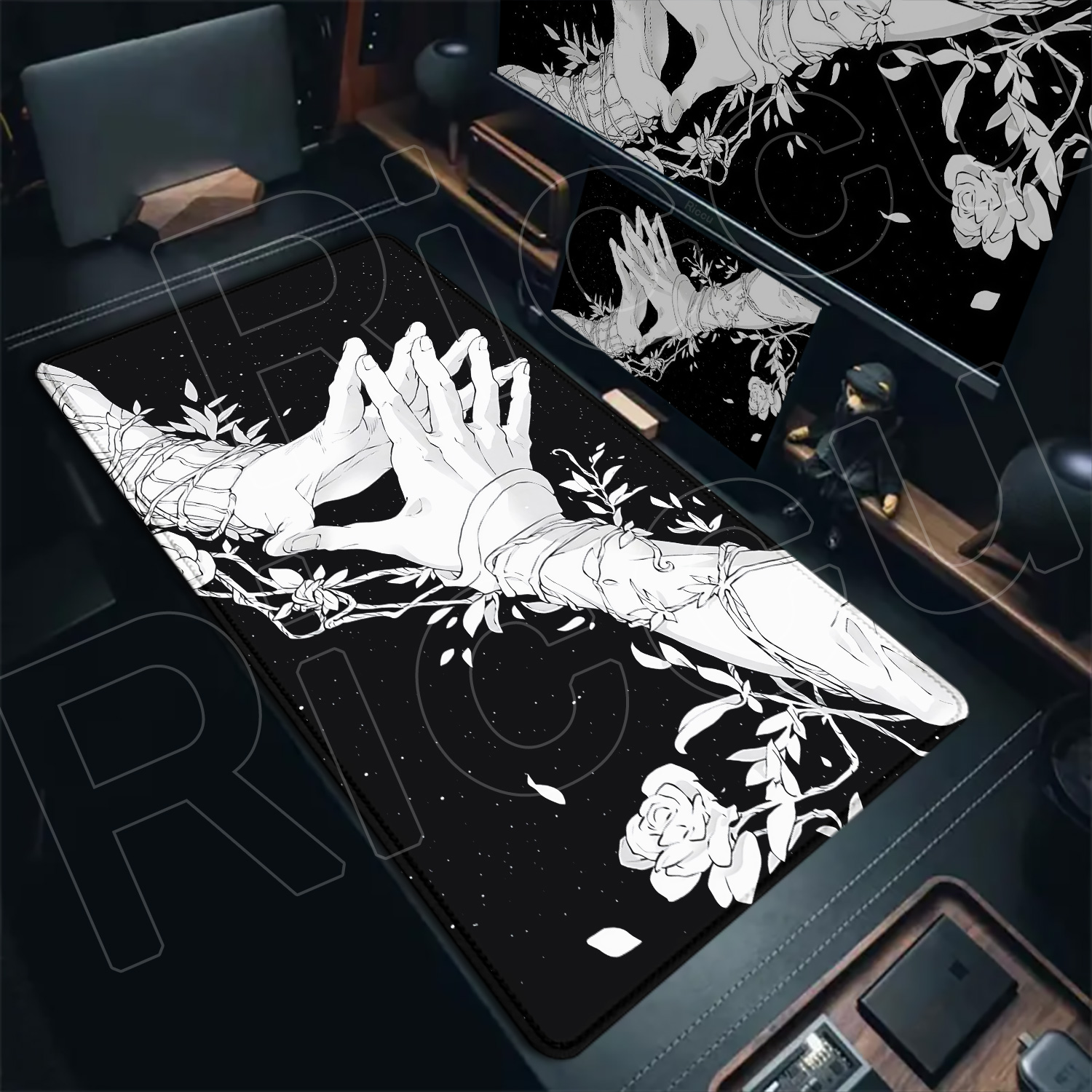HD Large Black White XXL Gothi - Desk Setup Laptop And Pc review and price