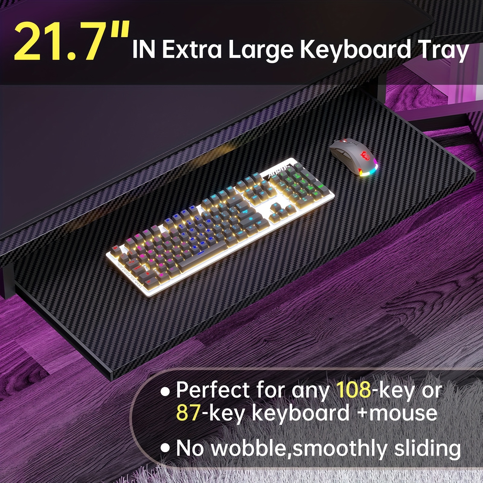 79-inch Modern Gaming Desk wit - Desk Setup With Keyboard Tray review and price