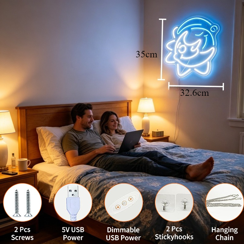 Cute Shark LED Neon Sign USB R - Desk Room Setup review and price